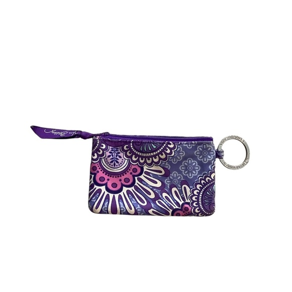 Vera Bradley Purple Patterned keychain card holder - Picture 2 of 2